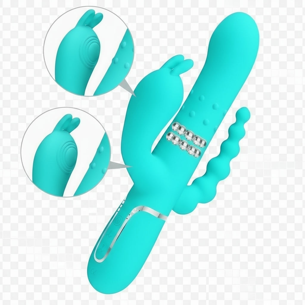 Cammy Vibrador con Bolas Rotadoras y Cadena Anal