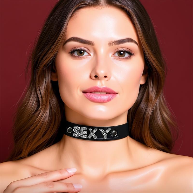 Collar Cuero Vegano Sexy Talla Única