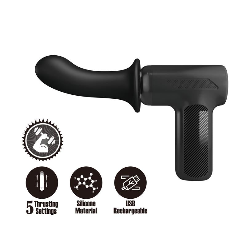 Dj Doctor Pistola de Masaje Dildo Función Empuje Negro