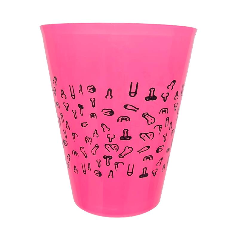 Vaso Plástico Diseño Penes Fuscia 500ml